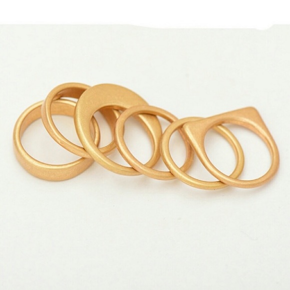 Amazing 6 Ring Hammered Geometric Set!! - Picture 7 of 7